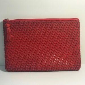 Americana by Sharif Red Basketweave Clutch